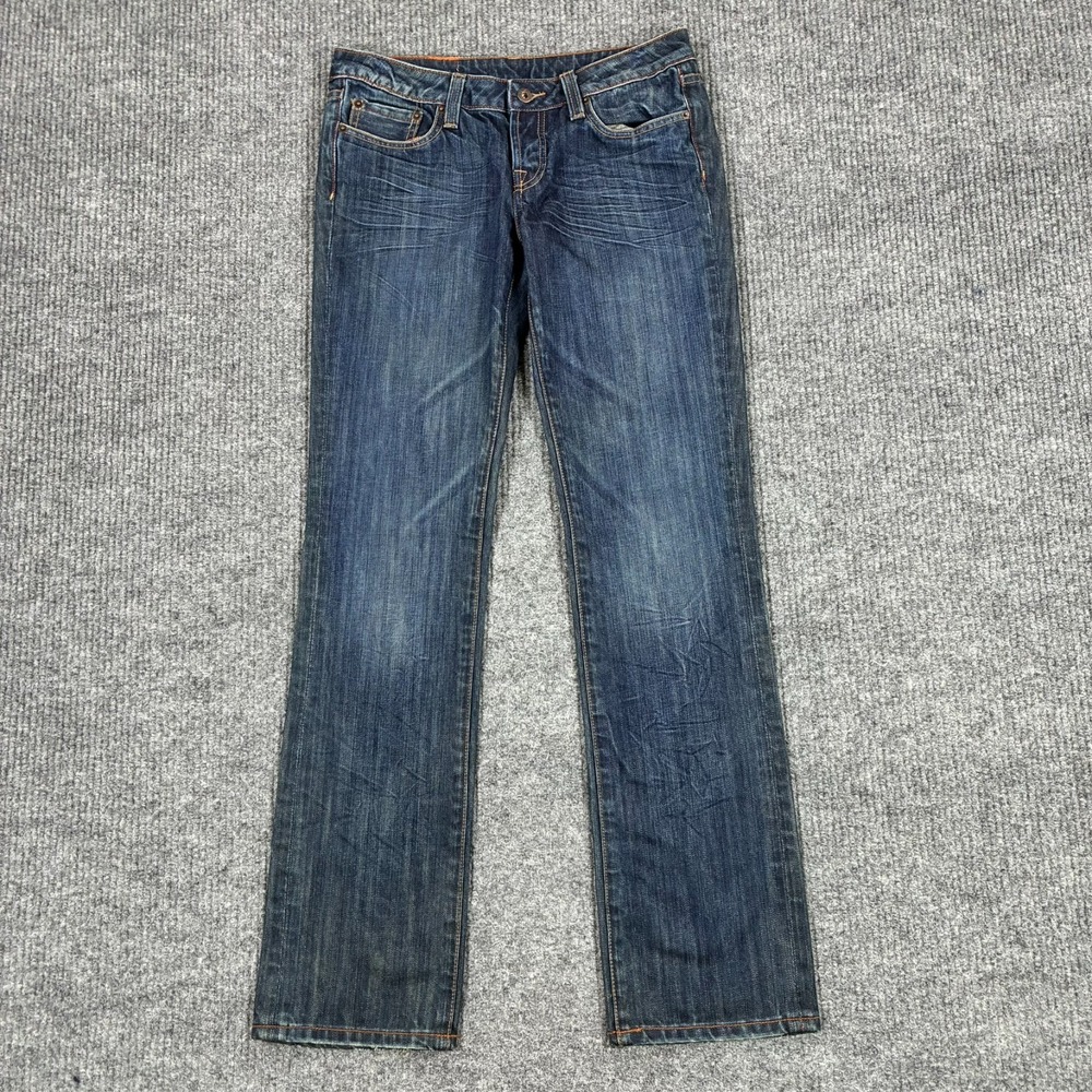 School of Women Bootcut Stretch Blue Jeans Size 31 Medium Wash Denim Low Rise